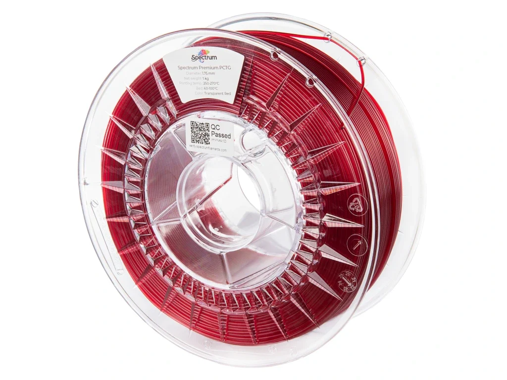 Spectrum PCTG, TRANSPARENT RED, 1kg, 1.75mm