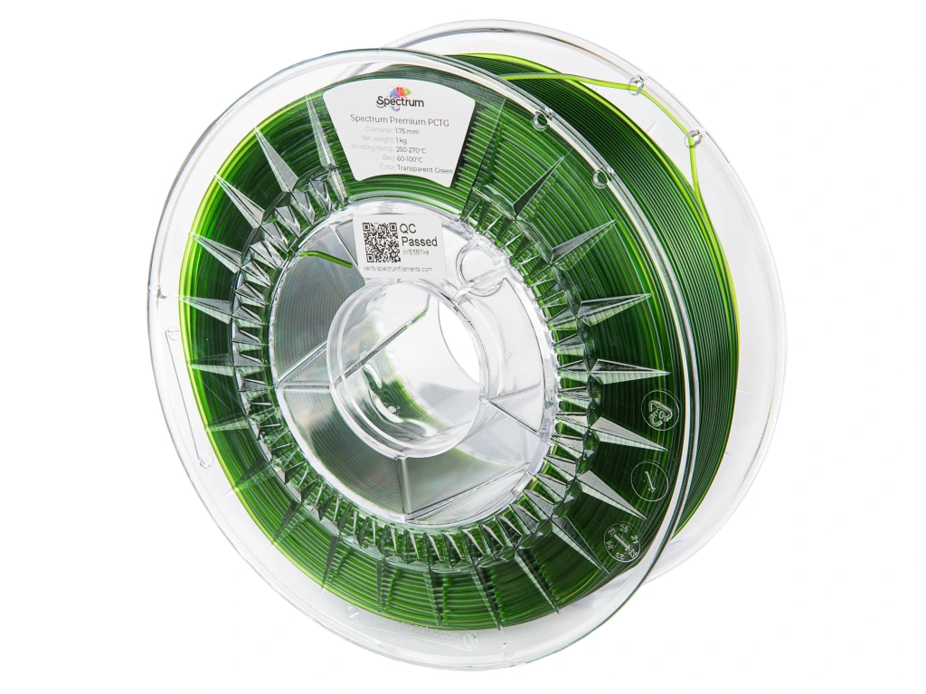 Spectrum PCTG, TRANSPARENT GREEN, 1kg, 1.75mm