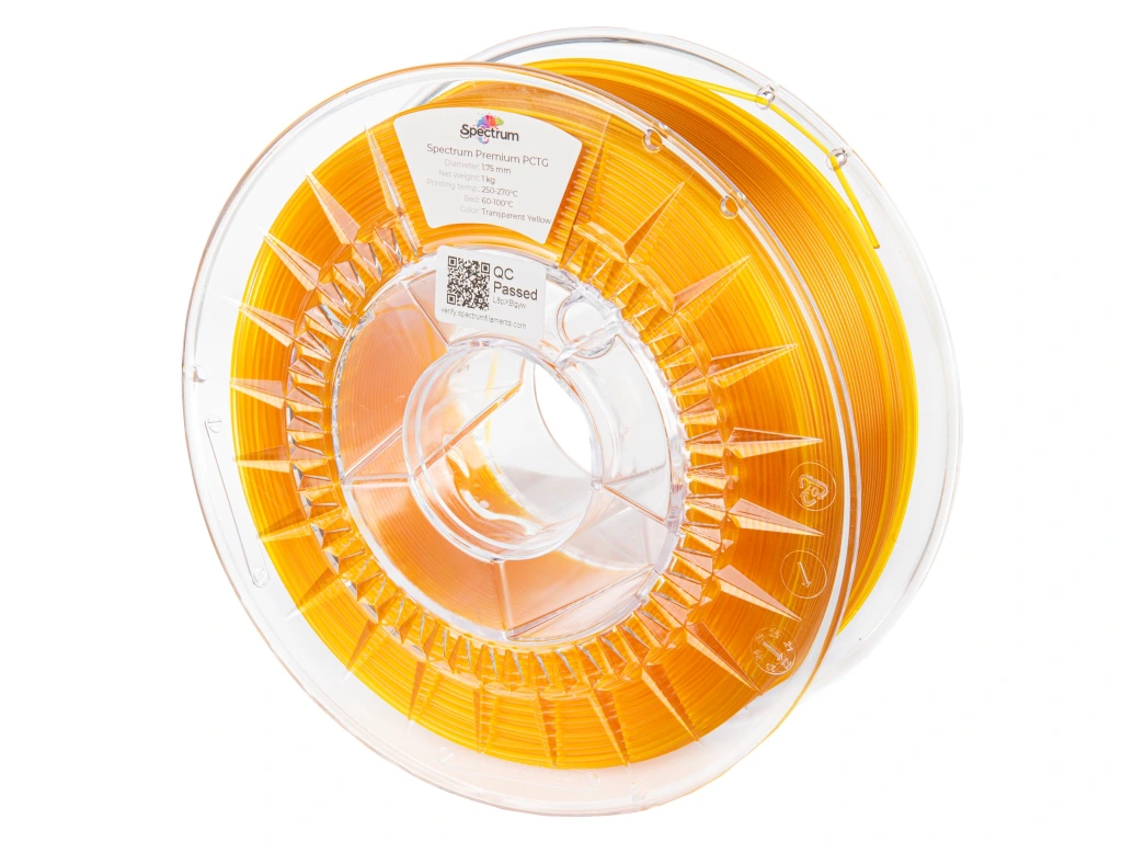 Spectrum PCTG, TRANSPARENT YELLOW, 1kg, 1.75mm