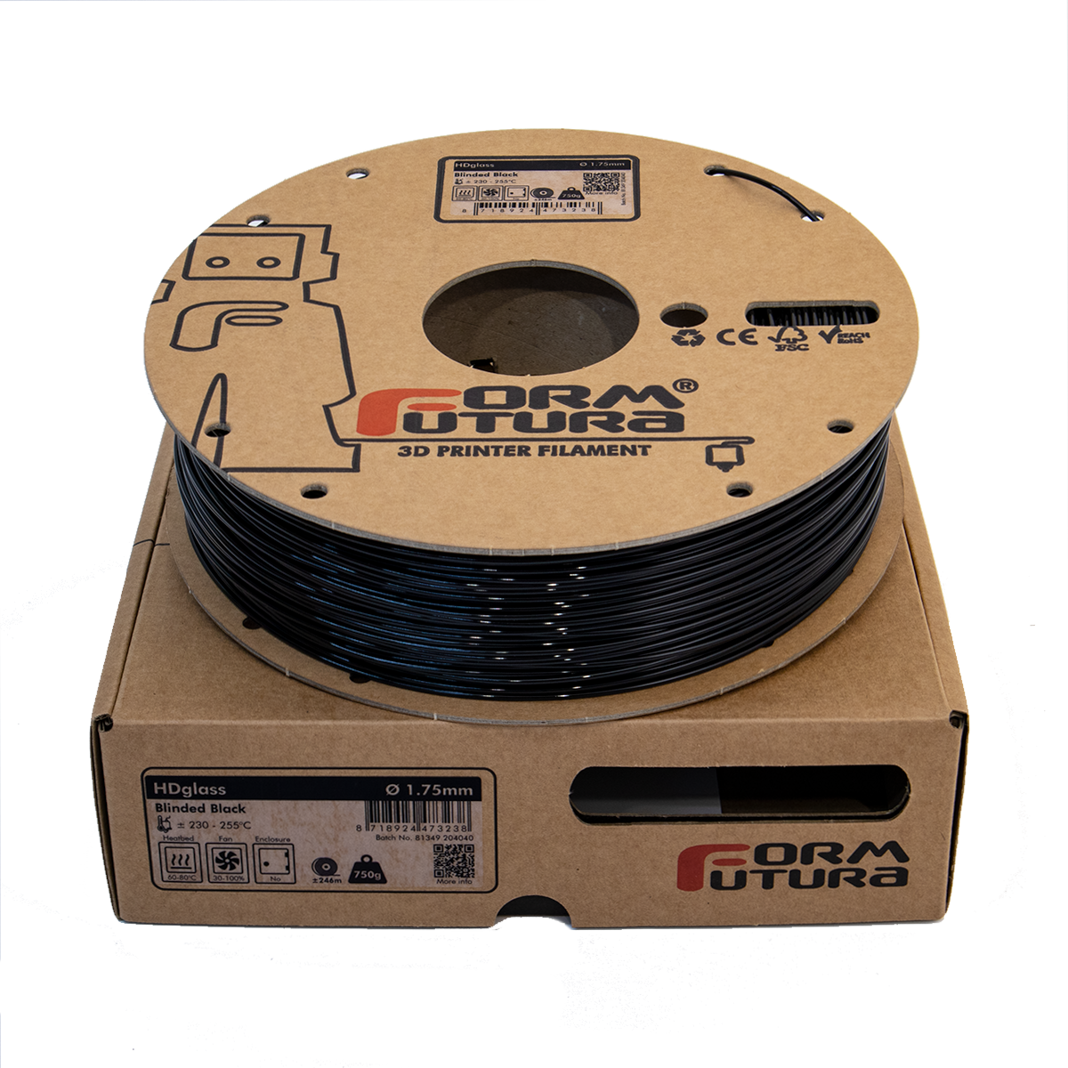 HDglass (Blinded Black, 1,75mm, 750gr.)