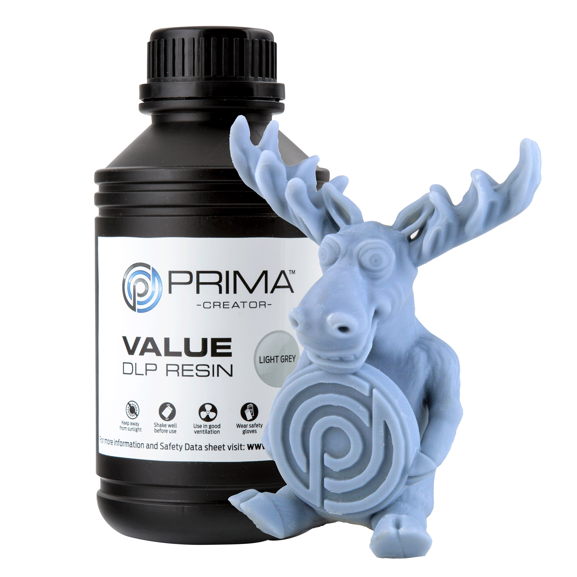 PRIMACREATOR VALUE UV / DLP RESIN – 500 ML – LYSEGRÅ