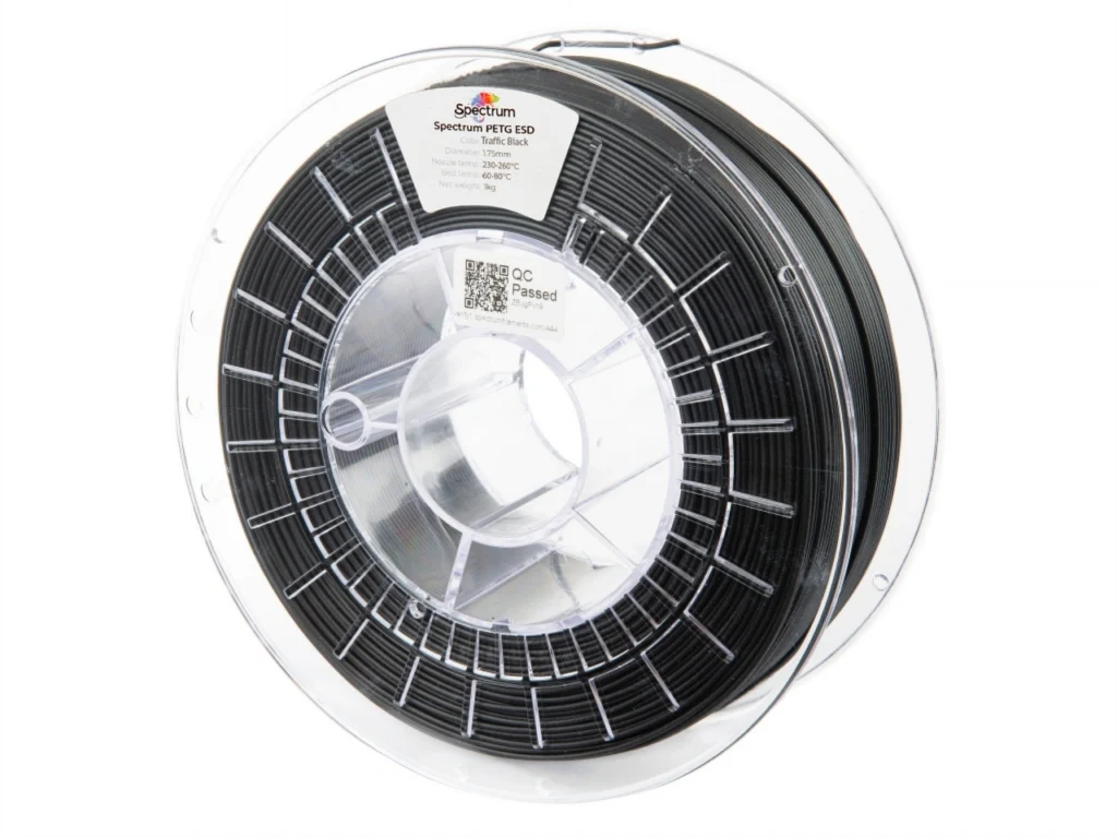 Spectrum PETG ESD, TRAFFIC BLACK, 1.75mm, 1kg